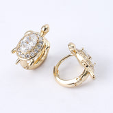 Champagne Gold Earrings with 5A CZ – Elegant Cut, Timeless Sparkle - XP5